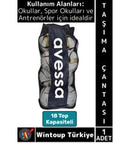 #Çanta Premium Dayanıklı Okul Spor Okulu Antrenör Futbol Antrenman 18 Top Kapasiteli Taşıma Çantası