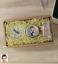 BK Gift Kişiye Özel DTF The Baba Karikatürlü Cam Kahve Fincanı & Türk Kahvesi & Gümüş Metal Kutuda Mum Hediye Seti-2, Babaya Hediye, Babalar Günü Hediyeleri