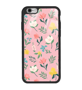 iPhone 6 Plus Pinky Flowers Tasarımlı Glossy Telefon Kılıfı