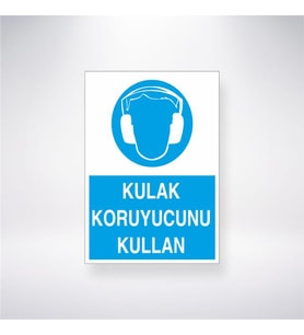 Kulak Koruyucunu Kullan 21x28 Arkası Yapışkanlı Levha