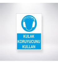 Kulak Koruyucunu Kullan 21x28 Arkası Yapışkanlı Levha