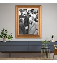 Altın Varaklı Çerçeveli Paspartulu Atatürk Tablo nl02A79 (Gold)