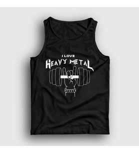 Presmono Unisex Siyah I Love Heavy Metal Atlet 315298tt
