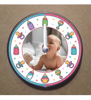 Kişiye Özel Magnet Saat Buzdolabı Saati Duvar Saati 11,5cm MS5002