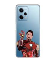 Redmi Note 12 Pro 5G Uyumlu Iron Man Desenli Şeffaf Telefon Kılıfı