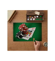 Poker Taşları ve İskambil Kağıtları Tasarımı 240 parça Ahşap Puzzle Ahşap Kutuda MP00558