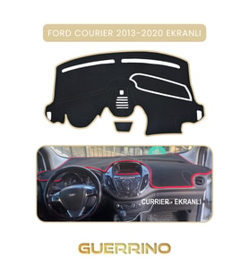 FORD Courier 2013-2020 EkranlıTORPİDO KORUMA HALISI BEJ KENAR