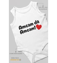 Amcam Da Amcam! Sıfır Kol Bebek Zıbını %100 Pamuk