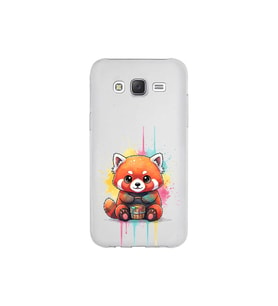 Samsung Galaxy J5 ile Uyumlu Splash Tilki Tasarımlı Şeffaf Silikon Kılıf