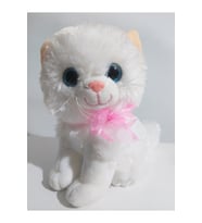 Oyuncak Pelüş Miyavlayan Kedi Papyonlu 24 cm (Beyaz)
