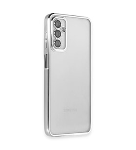 Samsung Galaxy M23 Kılıf Razer Lensli Silikon - Gümüş