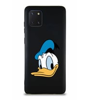 Samsung Galaxy Note 10 Lite Soft Premier Kapak Donald Duck-B Tasarımlı Silikon Kılıf - Siyah (Şeffaf)
