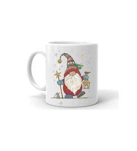 Yılbaşı Noel Temalı Beyaz Seramik Kupa