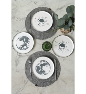 Keramika Black Shadow Nordic Pasta Tabağı 22 Cm 4 Adet 22981-82 (Çok Renkli)