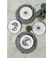 Keramika Black Shadow Nordic Pasta Tabağı 22 Cm 4 Adet 22981-82 (Çok Renkli)