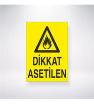Dikkat Asetilen 21x28 Arkası Yapışkanlı Levha