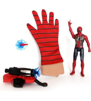 Örümcek Adam VANTUZ Atıcı Eldiven Spiderman Oyuncak Yapışan Ağ Fırlat (Kırmızı)