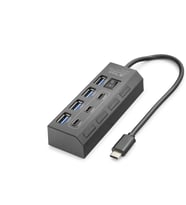 Type-C 3.2 Gen1 Anahtarlı Hub 7 Port 5 Gbps Siyah HDX7057