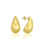 Gümüş Altın Yaldızlı Bottega İtalyan Gözyaşı Damla Küpe SGTL12415GOLD