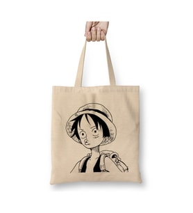 One Piece Luffy Manga Beyaz Bez Çanta Uzun Saplı Alışveriş Çantası Plaj Çantası