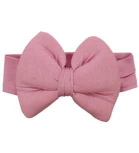Kız Bebek Büyük Fiyonklu Pembe Bandana (Standart)