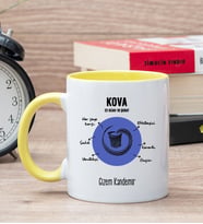 Kişiye Özel Kova Burcuna Hediye Sarı Kupa Bardak