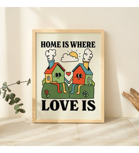 Renkli Ev, Evim Güzel Evim Posteri, Yazdırılabilir Ev Dekoru
