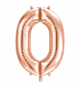 0 Rakam Folyo Balon Rose Gold Rengi (76 cm)
