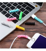 4&amp;#39;lü Apple, Android Şaj Kablosu Koruyucu Silikon Spiral Yay Aparat (5343)
