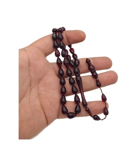 Bordo Gözyaşı Model Toz Kehribar Tesbih
