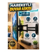 27-55 İnç Hareketli Çift Kollu TV Duvar Askı Aparatı – VESA Uyumlu