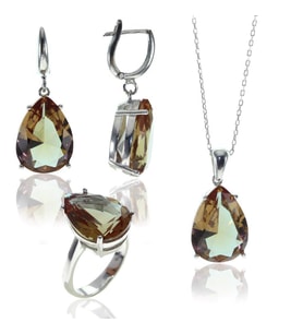Söğütlü Silver zultanit (renk değiştiren taşlar) üçlü set