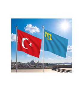 TRY Raşel Kumaş Bayrak ve Türkiye Cumhuriyeti Alpaka Kumaş Bayrak 2'li set 100x150 Cm