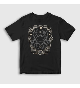 Presmono Unisex Çocuk Siyah Cancer Zodiac Hediye Yengeç Burcu T-Shirt 526572tt