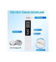 Çok Fonksiyonlu Dijital Su Kalitesi Test Cihazı, TDS ve Sıcaklık Ölçer