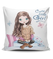 Alkanhomes Fashion Girl Dijital Baskılı Kırlent Kılıfı