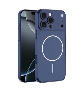 Apple iPhone 13 Pro Max Uyumlu Kılıf Zore M-Safe Şarj Özellikli Kamera Korumalı Spark Kapak (Mavi)