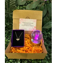 Renk Değiştiren Led Işıklı Cam Melek Kız Küre Dolunay Lamba Kristal Top Melek Kolye