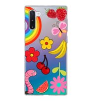 PrintiFy Samsung Galaxy Note 10 ile Uyumlu 1mm Slim Fit Water Color 5 Baskılı Şeffaf  Kılıf