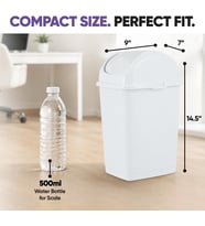 2,6 litre küçük Slim Trash can (Beyaz)