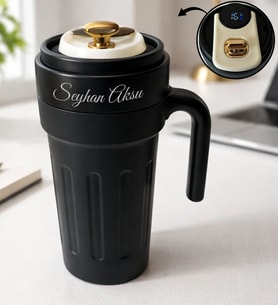 BK Gift Kişiye Özel İsimli Sızdırmaz Paslanmaz Çelik Dijital Derece Göstergeli Ergonomik Saplı Termos(700ML), Arkadaşa Hediye, Yeni İş Hediyesi