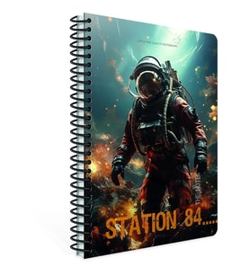 GIPTA STATION SPİRALLİ KARTON KAPAK A4 80YP. KARELİ  DEFTER 7180 - TEKLİ