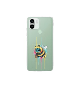 Redmi A1 Plus ile uyumlu Splash arı tasarımlı şeffaf silikon kılıf