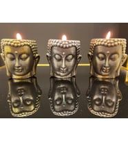 3 Lü Küçük Buda Mumluk (Çok Renkli)