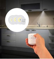 Uzaktan Kumandalı 3'lü Spot Led Lamba Kablosuz Pilli Işıldak