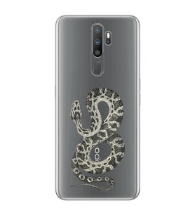 Oppo A5 2020 / A9 2020 Uyumlu Yılan Desenli Şeffaf Telefon Kılıfı