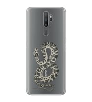 Oppo A5 2020 / A9 2020 Uyumlu Yılan Desenli Şeffaf Telefon Kılıfı