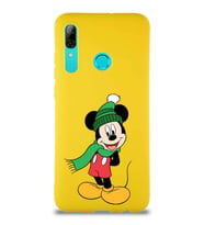 Huawei P Smart 2019 Soft Premier Kapak Mickey Mouse-G Tasarımlı Silikon Kılıf - Sarı (Şeffaf)
