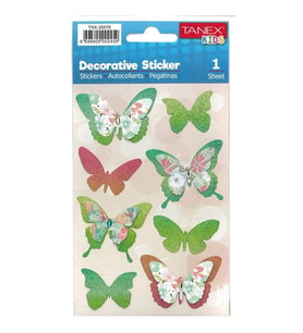 TANEX KIDS TNX-25078 DEKOTARİF ETİKETLER - KELEBEK SERİSİ- 1 ADET