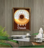 BK Gift Cafe & Bar & Restaurant Konseptli Doğal Masif Ahşap Çerçeveli Tablo-27